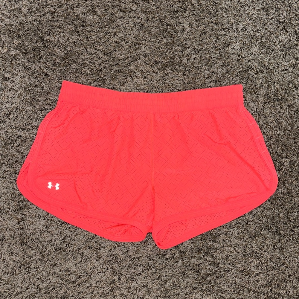 Coral Under Armour athletic shorts